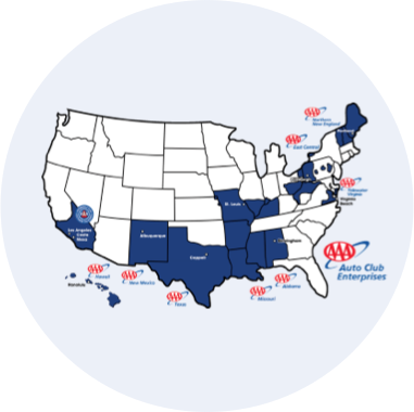 Map of AAA Clubs found across the United States