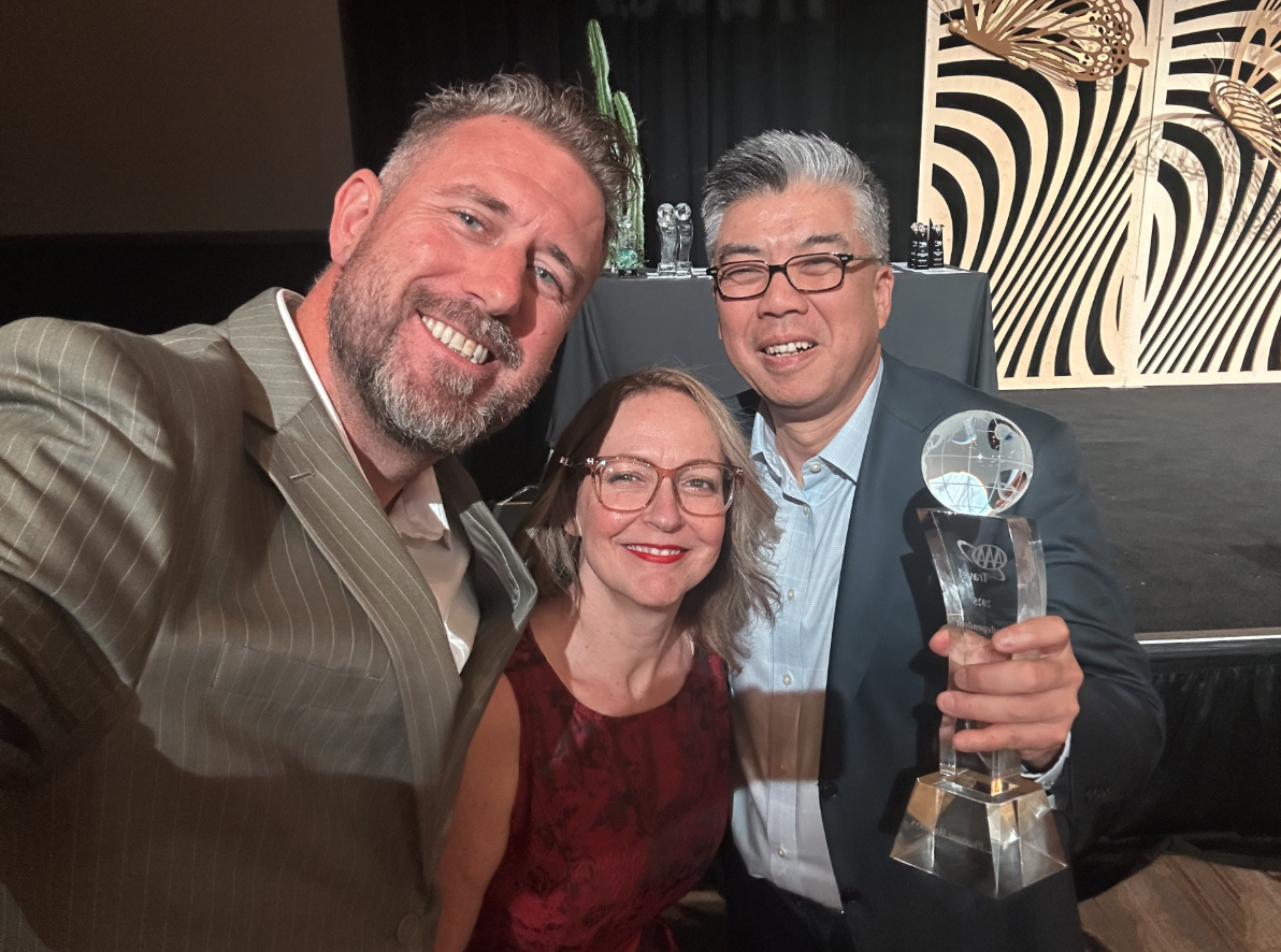 AAA employees Alyssa, Jamil, Patrice and Sarahi working together.