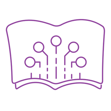 Purple data on an open book page