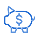 Icon - Ascension - Tuition Reimbursement - illustration outline of a piggy bank