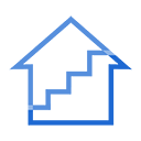 Icon - Ascension - Continuing Education - illustration outline of a house with stairs