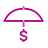 Icon - Ascension - Health and Benefits - Illustration outline of an umbrella covering a dollar sign