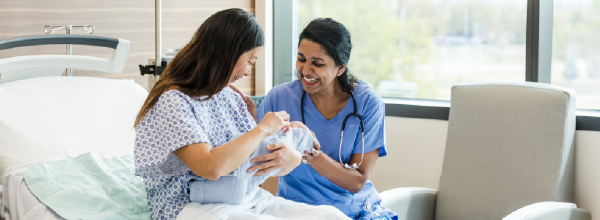 Tile - Providers - Midwife checking in with a mother and baby