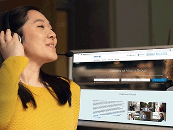 Employee with cheerful expression