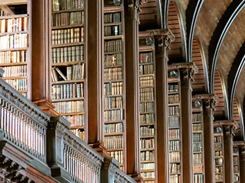 Magnificent library with a vast collection of books.