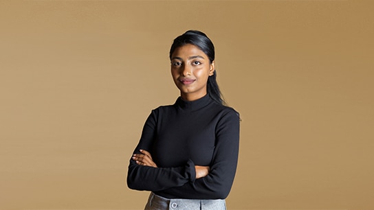 Confident young lady looking at the camera