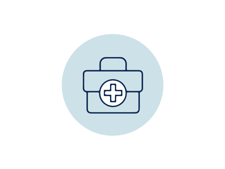Infographics showing a doctors bag