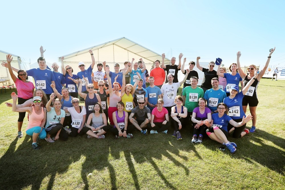 Group of Allianz employees in sports clothes