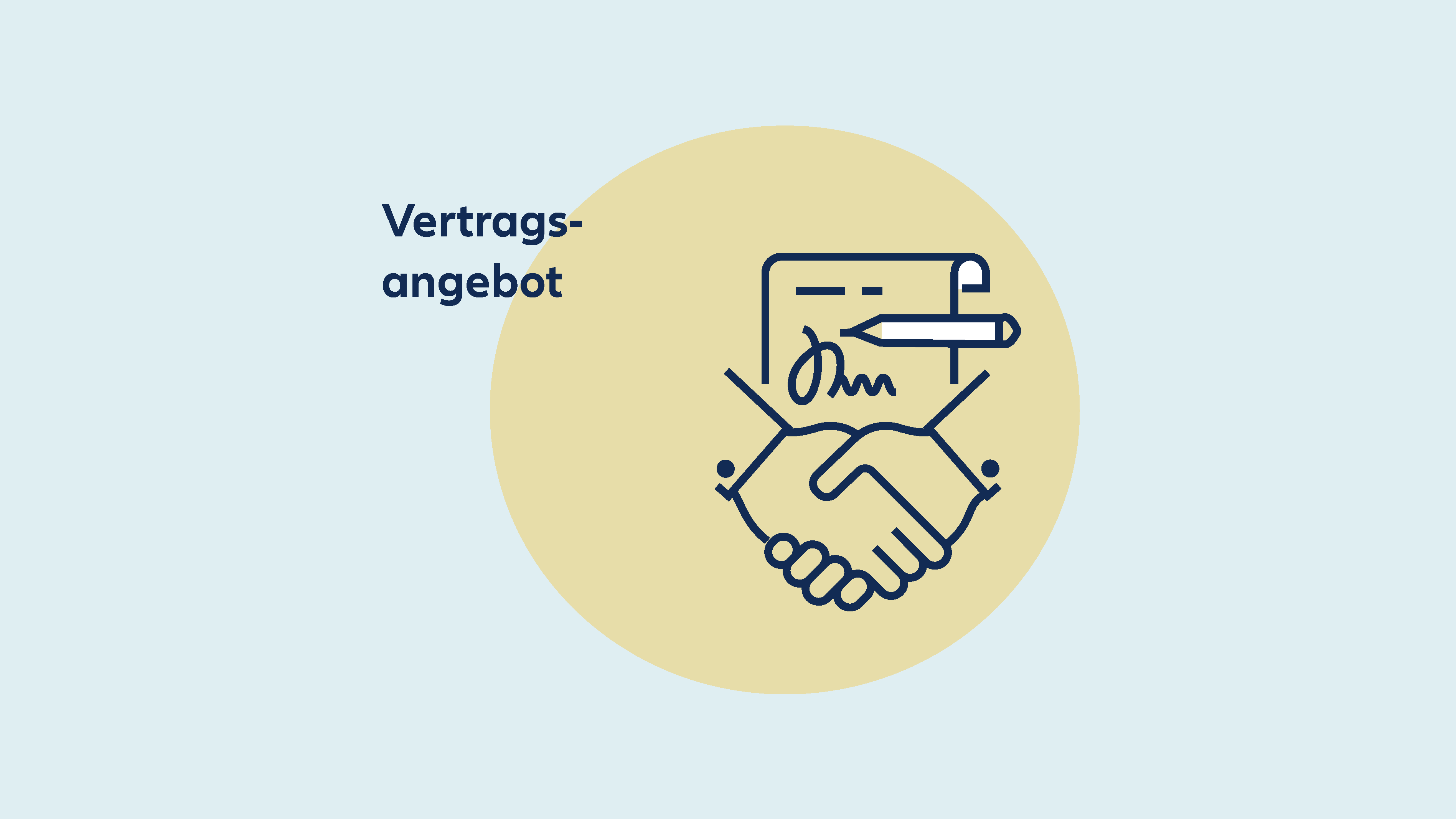 Zwei schüttelnde Hände und ein unterschriebener Vertrag welcher den Vertragsabschluss darstellt