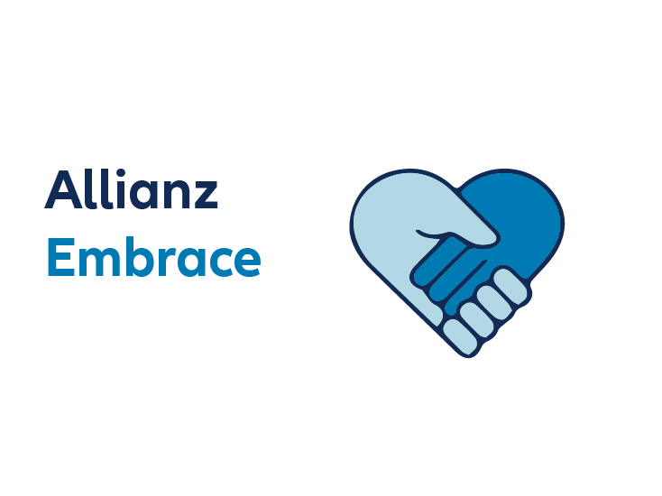 Logo of Allianz Embrace with the icon of shaking hands