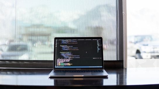 Close shot of a laptop on a table