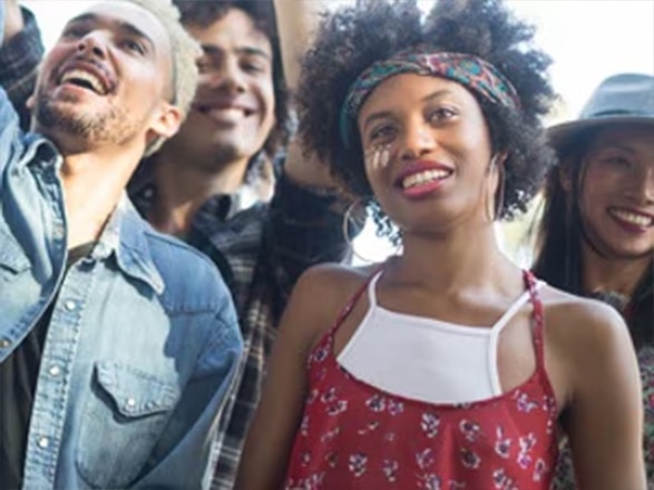 Young people celebrating