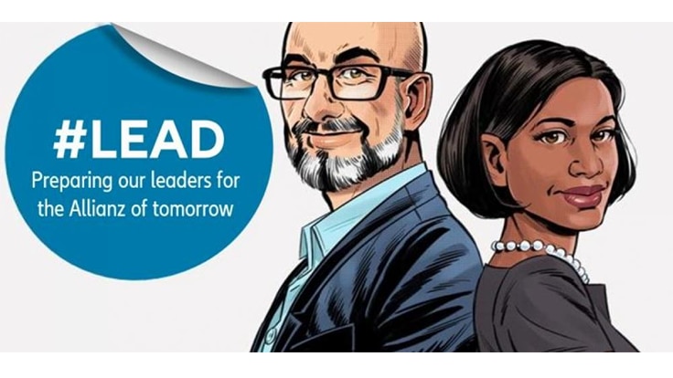 mages d'un professionnel féminin et masculin, représentant le leadership, avec le texte « #lead ».