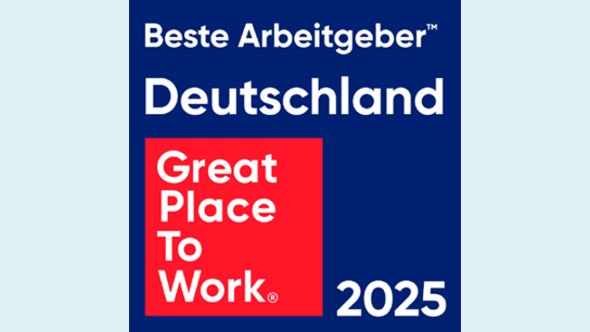 Logo der Arbeitgeberzertifizierung Great Place to Work 2025 Deutschland