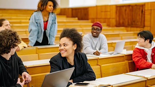 Students in a university classroom