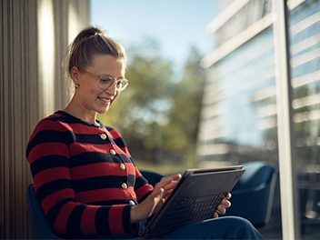 Woman using tablet