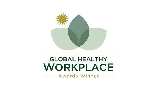 Global healthy workplace winner badge