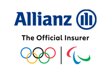Allianz logo with text ‘The Official Insurer’ above the Olympic rings and Paralympic symbol.