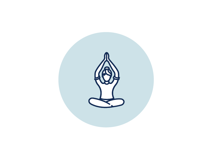 Digital representation of a person practicing yoga poses