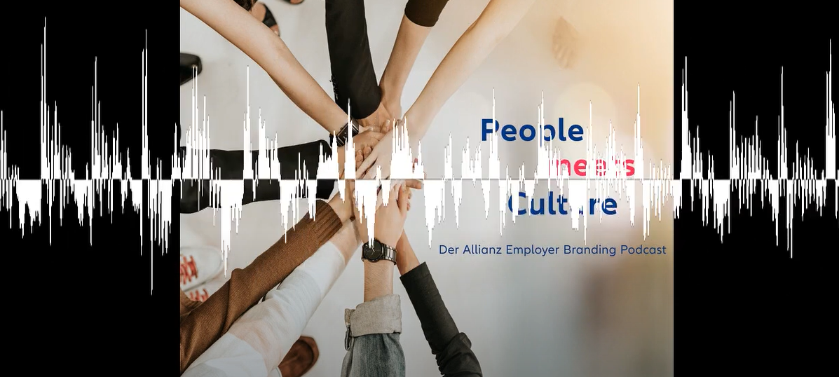Hände die gemeinsam einen Stern bilden und Podcast von People and Culture