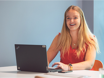 Colleague working on a laptop