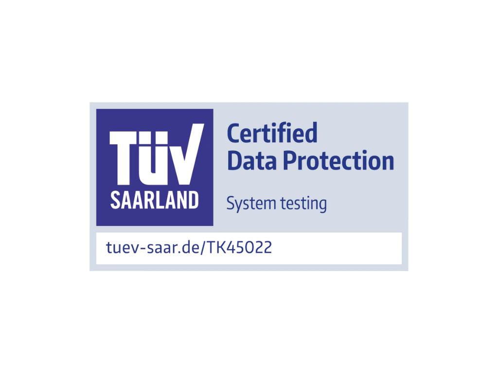 TUV SAARLAND Certified Data protection