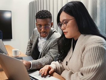 Employees working together