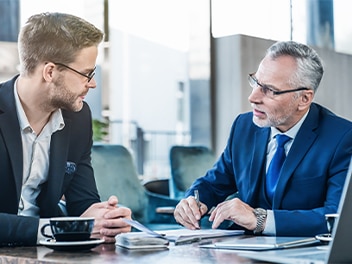 Colleagues in a discussion