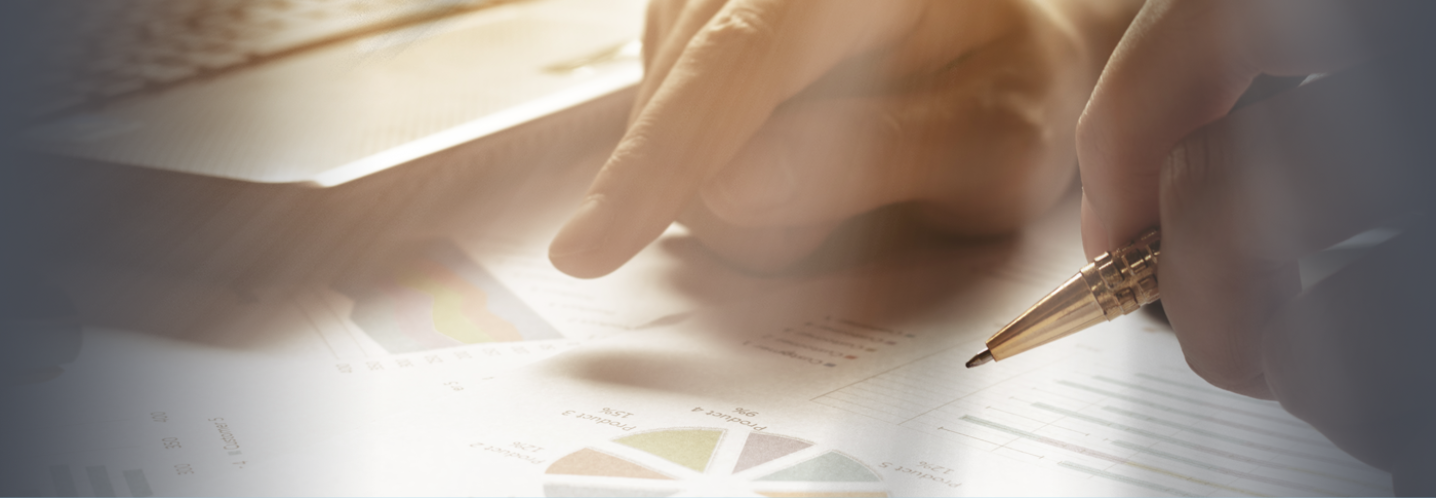 A finance professional reviewing charts