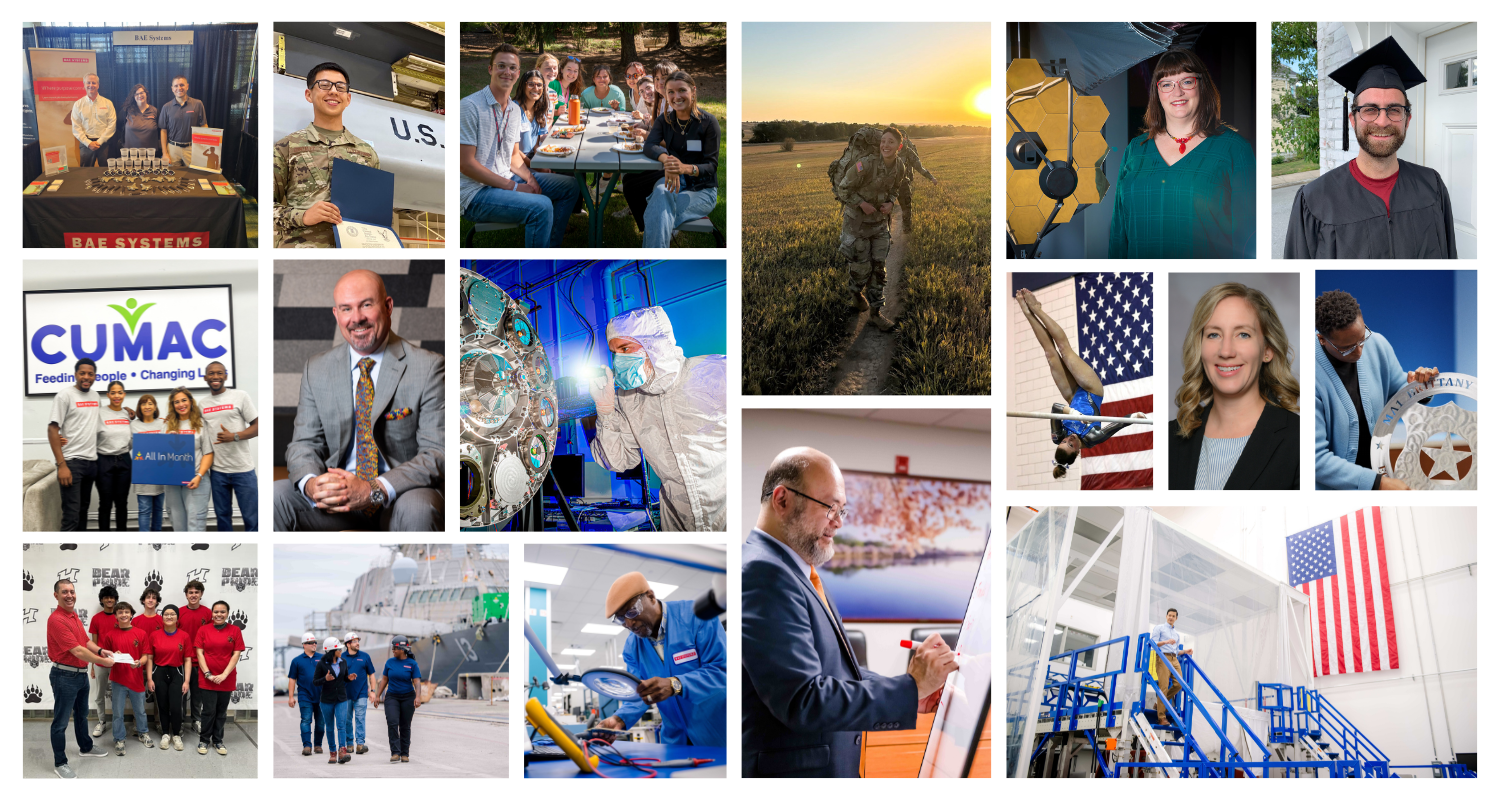 Members of BAE Systems in a image collage featuring people on our careers blog.
