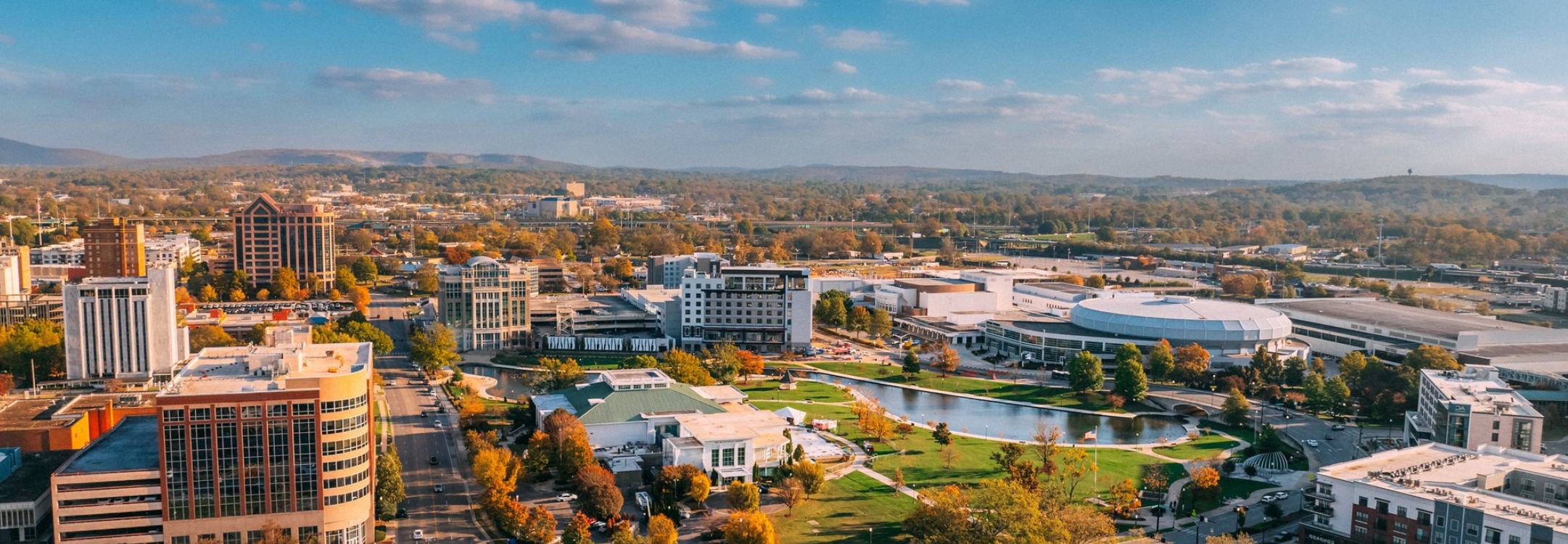 Overview of Huntsville, AL skyline. 