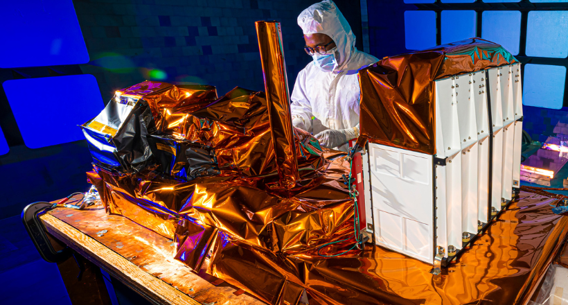 SMS employee works on OMPS.