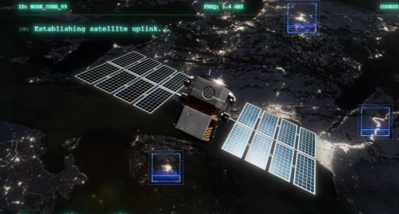 A digital satellite from an artist rendition.