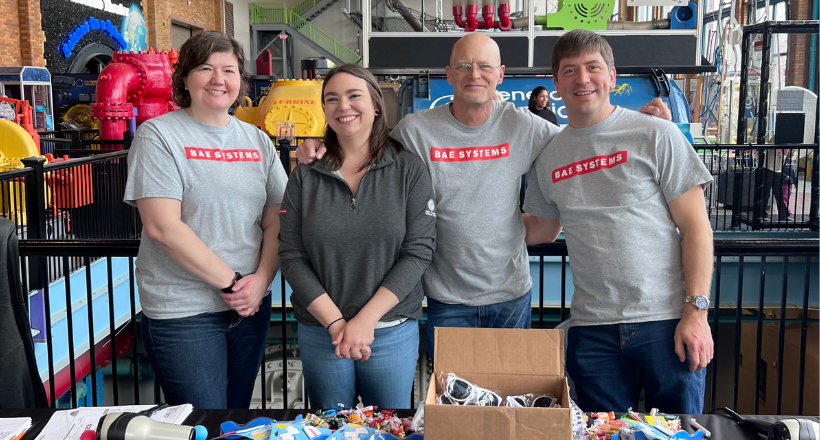 BAE Systems employees volunteer at the Fort Wayne science center.