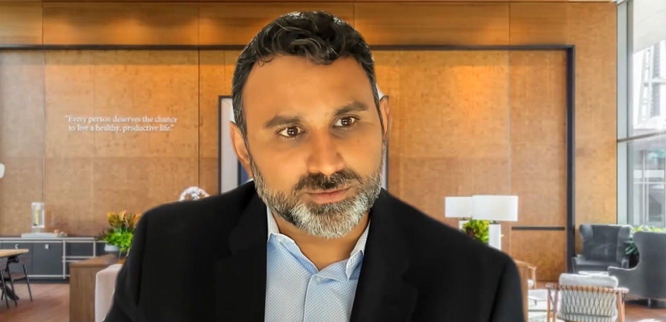 A still photo of Ankur Vora, the subject of the video, speaking