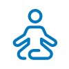 An icon of a man practicing yoga posture.