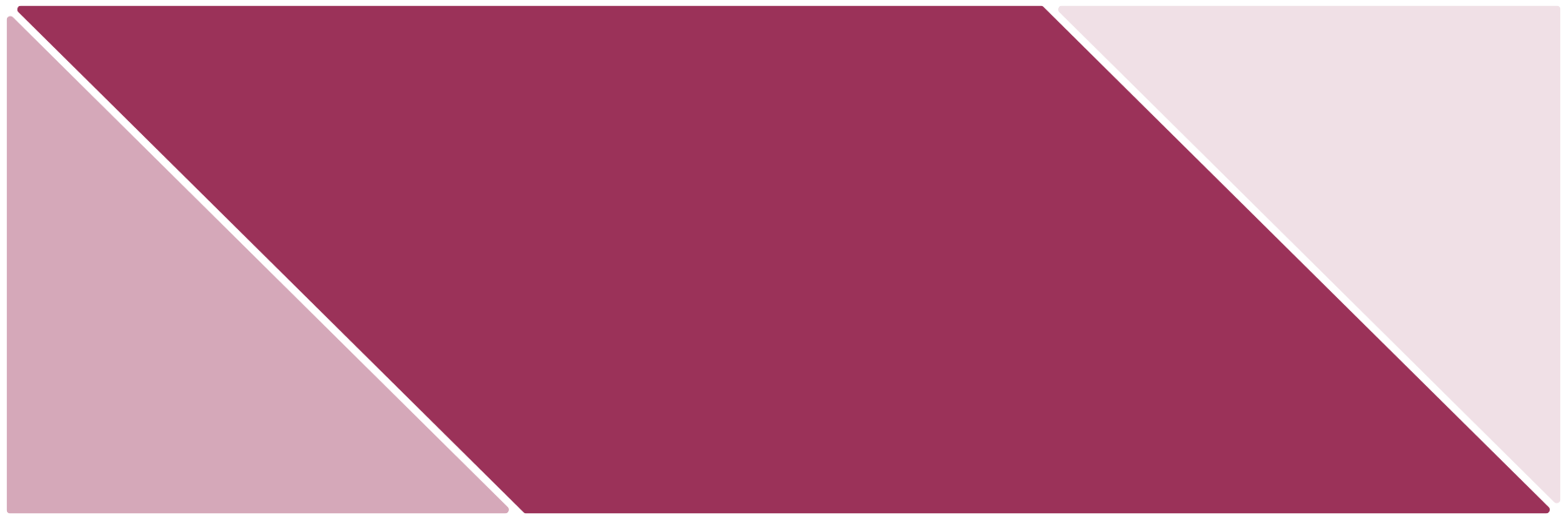 Abstract geometric background featuring layered plum and blush diagonal shapes designed for a modern health care career pathways webpage banner.