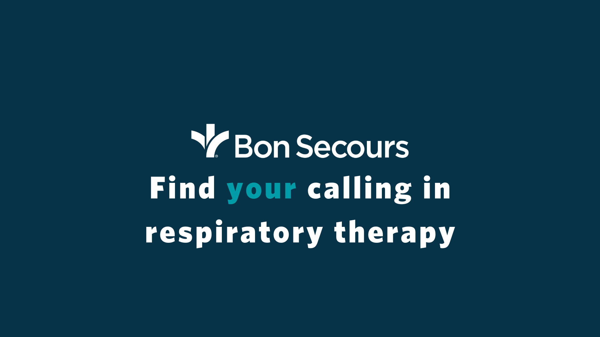 Bon Secours image to click to watch career pathway video on respiratory therapy