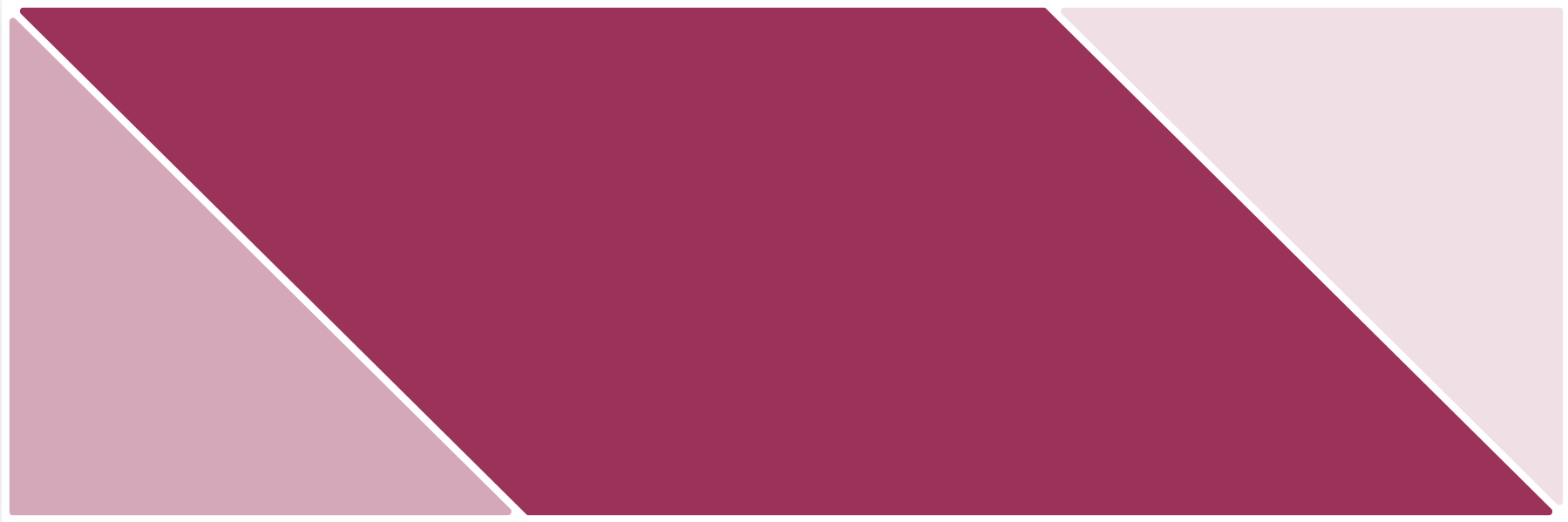 Abstract geometric design featuring pink, plum and light blush shapes.