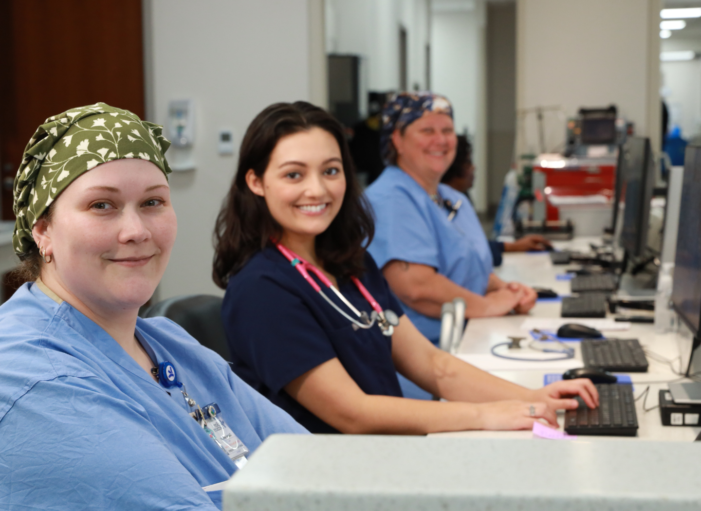 Nurses at work station