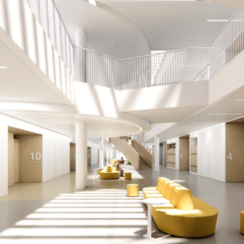 BASIS International & Bilingual School Wuhan atrium rendering