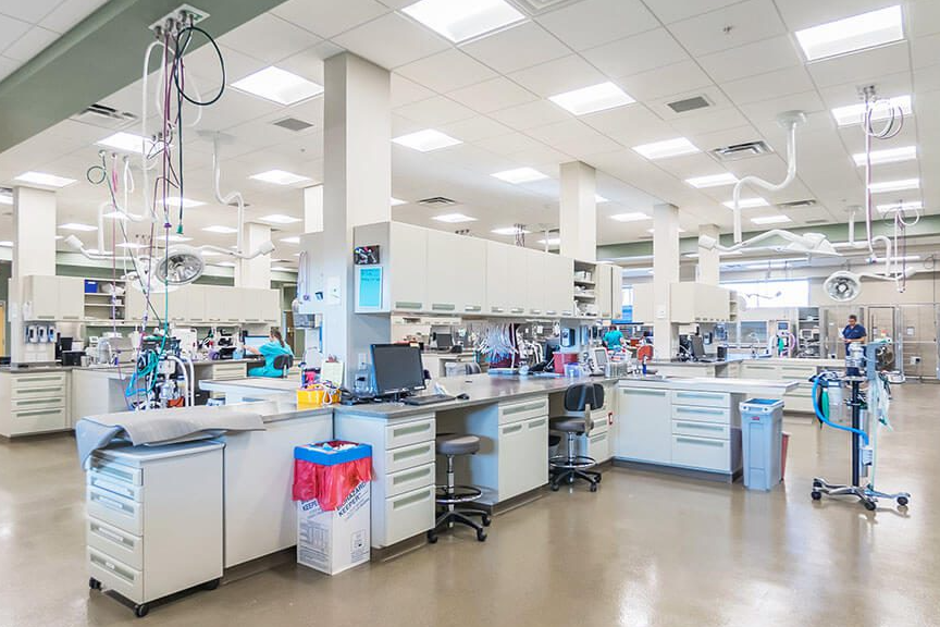 The treatment area of the BluePearl Oklahoma City hospital.