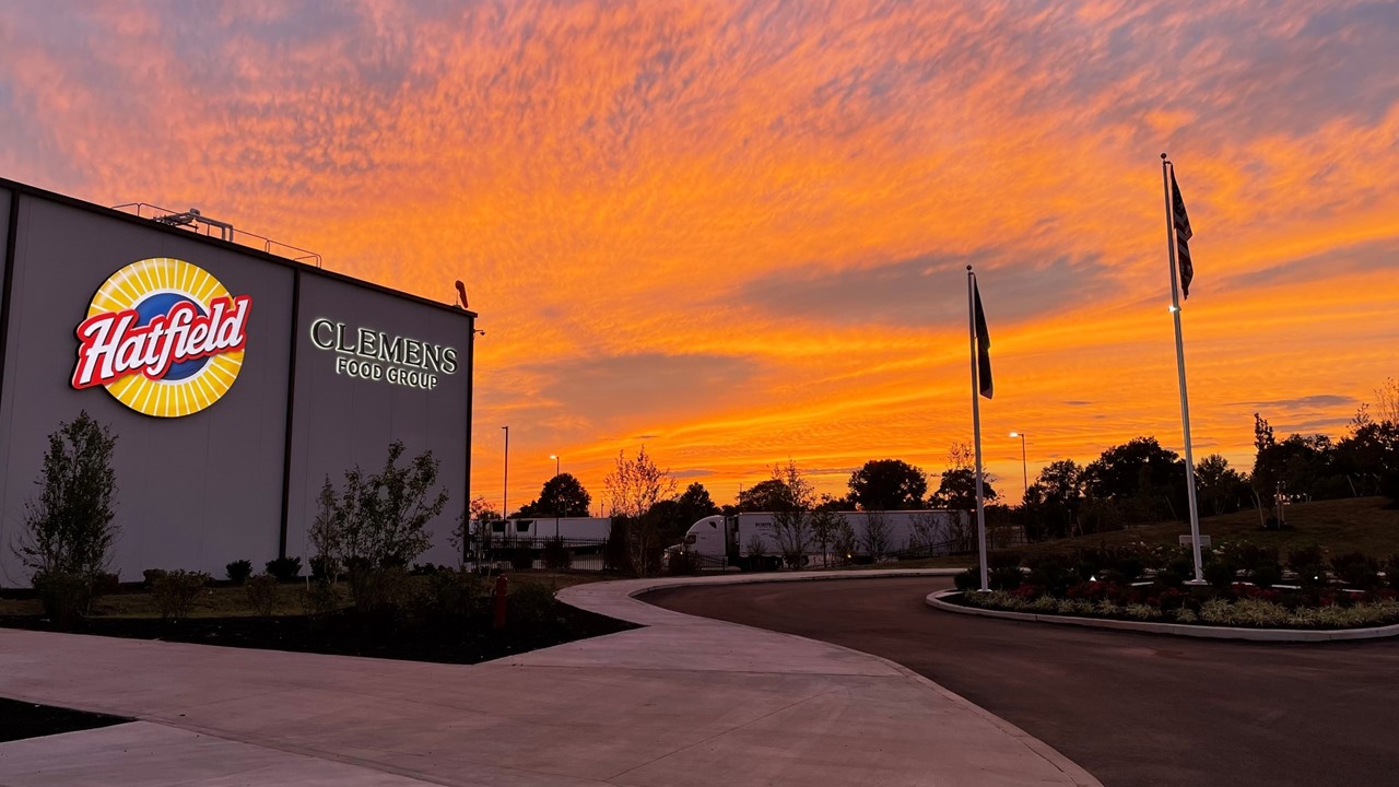 Sunset behind Clemens' Hatfield North Plant