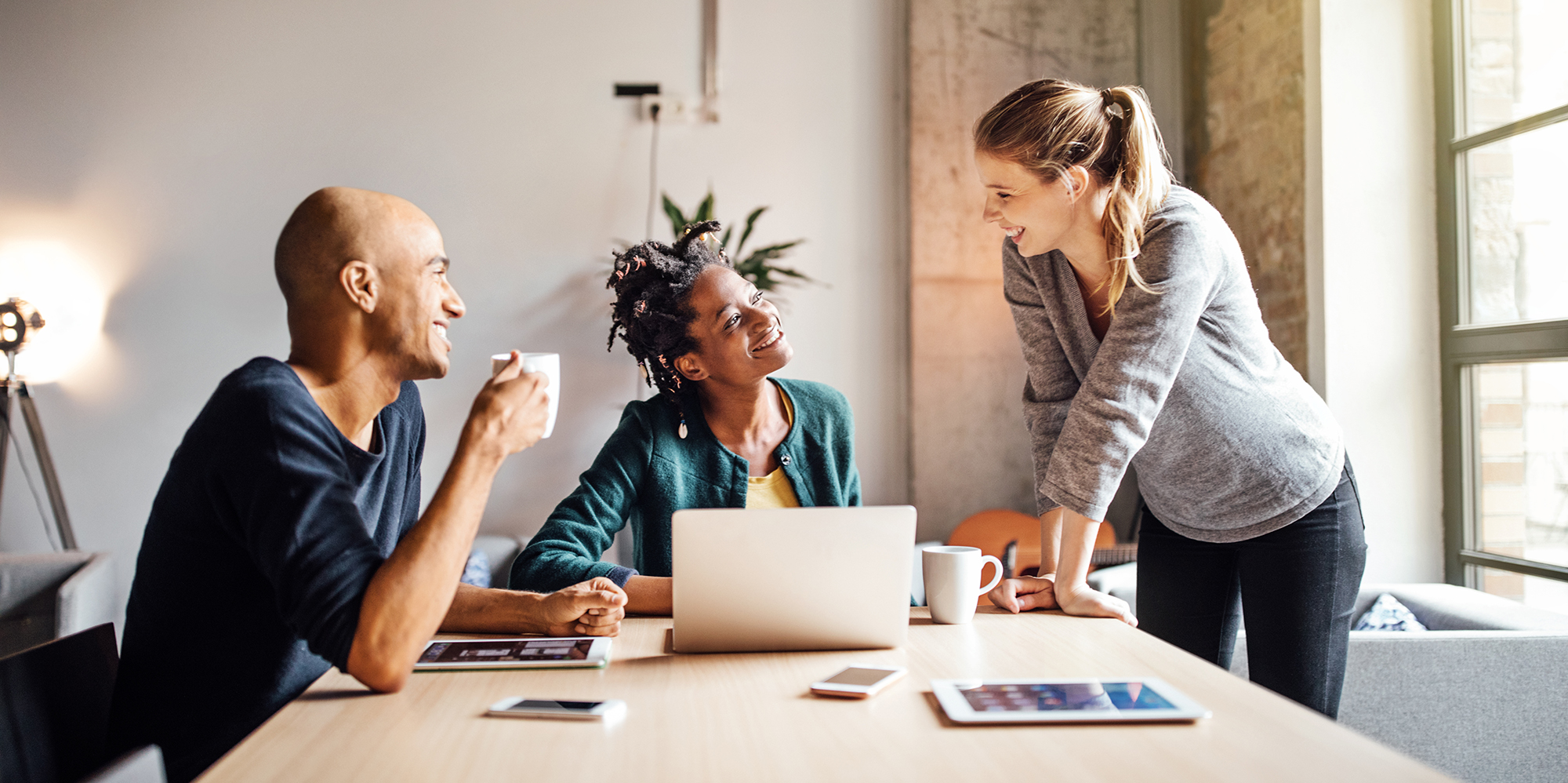Multiple people in a meeting