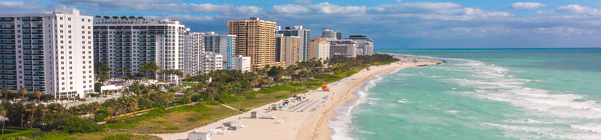 Dania Beach, FL skyline and beach