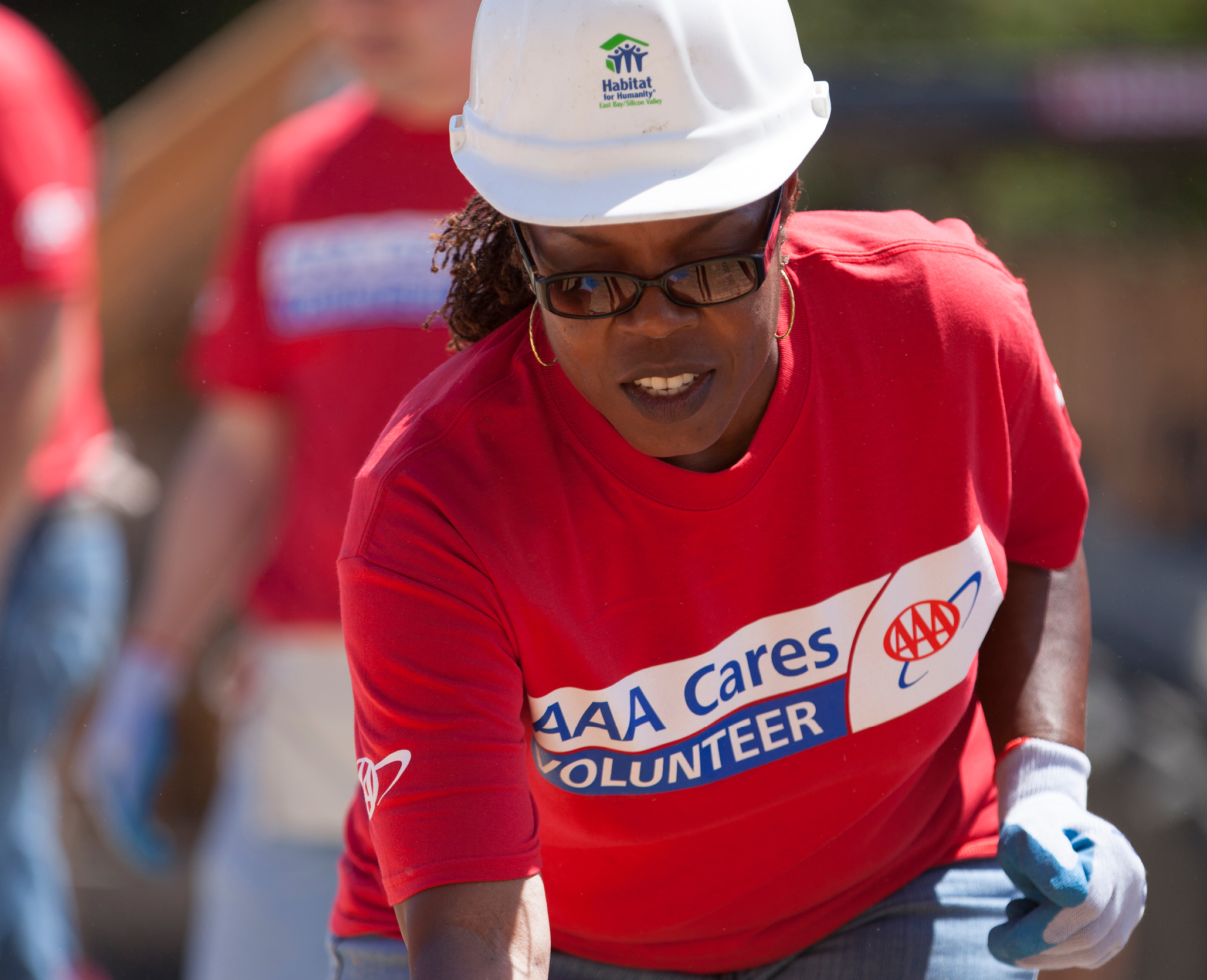 Employees hiking at volunteer activity 