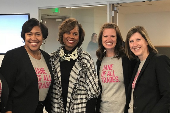 Cigna employees showing their team spirit at a community volunteer event.