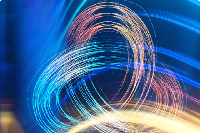 An abstract image of strands of light forming a knot shape.