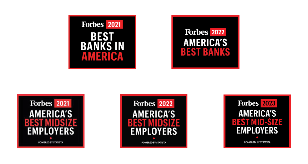 Commerce Bank Forbes awards from 2018-present