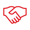 Red handshake icon